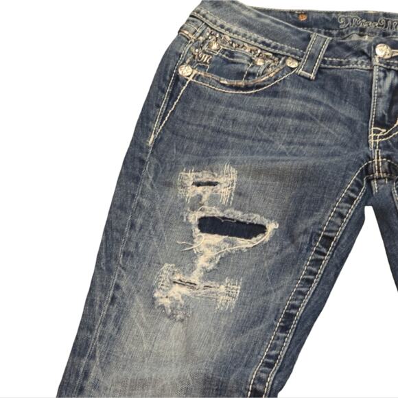 Miss Me Capri Cropped Bling‎ Pockets Stretch Women's Size 27 x 25 - Picture 10 of 12